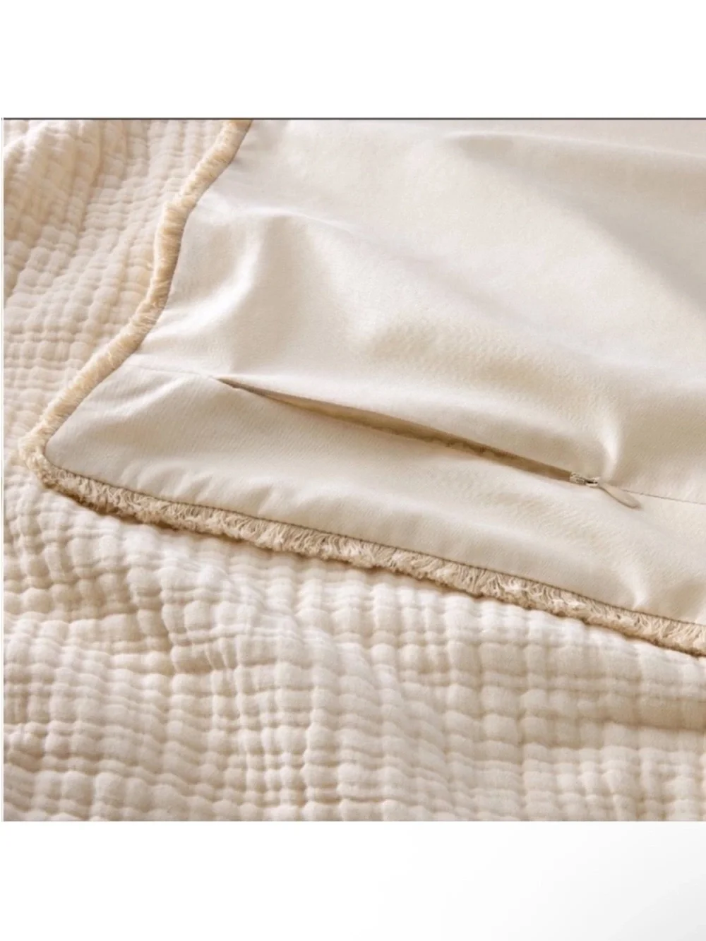 NWT Full/Queen Textured Chambray Comforter & Sham Set Natural - Casaluna - Picture 2 of 4